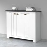 Armoire à chaussures d'entrée blanche style classique 3 portes bois Jarret 