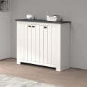 Armoire à chaussures d'entrée blanche style classique 3 portes bois Jarret Offre
