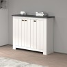 Armoire à chaussures d'entrée blanche style classique 3 portes bois Jarret Offre