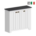 Armoire à chaussures d'entrée blanche style classique 3 portes bois Jarret Réductions