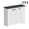 Armoire à chaussures d'entrée blanche style classique 3 portes bois Jarret Réductions