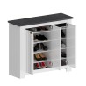 Armoire à chaussures d'entrée blanche style classique 3 portes bois Jarret Dimensions