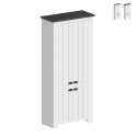 Meuble à chaussures 4 portes 84x42x200cm blanc classique Hillrose Promotion