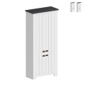 Meuble à chaussures 4 portes 84x42x200cm blanc classique Hillrose Promotion