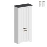 Meuble à chaussures 4 portes 84x42x200cm blanc classique Hillrose Promotion