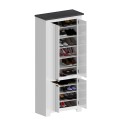 Meuble à chaussures 4 portes 84x42x200cm blanc classique Hillrose Prix