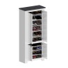 Meuble à chaussures 4 portes 84x42x200cm blanc classique Hillrose Prix