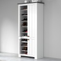 Meuble à chaussures 4 portes 84x42x200cm blanc classique Hillrose 