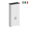 Meuble à chaussures 4 portes 84x42x200cm blanc classique Hillrose Réductions