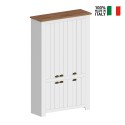 Armoire à chaussures multi-usage grande blanche 114x42x200cm 6 portes Elaisa Réductions