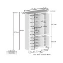 Armoire à chaussures multi-usage grande blanche 114x42x200cm 6 portes Elaisa 