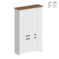 Armoire à chaussures multi-usage grande blanche 114x42x200cm 6 portes Elaisa Promotion