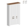 Armoire à chaussures multi-usage grande blanche 114x42x200cm 6 portes Elaisa Promotion