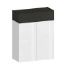 Meuble à chaussures moderne blanc 2 portes 4 étagères 76x34x100 cm Ayenne Dimensions