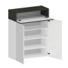 Meuble à chaussures moderne blanc 2 portes 4 étagères 76x34x100 cm Ayenne Prix