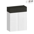 Meuble à chaussures moderne blanc 2 portes 4 étagères 76x34x100 cm Ayenne Promotion