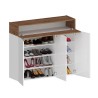 Meuble à chaussures d'entrée 3 portes 8 étagères blanc moderne 110x34x100cm Aida Achat