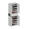 Armoire à chaussures 4 portes 10 étagères 76x34x200cm blanc Hanad Prix