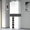 Armoire à chaussures 4 portes 10 étagères 76x34x200cm blanc Hanad Remises