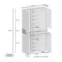Grande armoire à chaussures moderne 114x34x200 cm 6 portes 10 étagères Dettey 