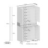 Grande armoire à chaussures moderne 114x34x200 cm 6 portes 10 étagères Dettey 