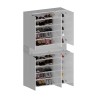 Grande armoire à chaussures moderne 114x34x200 cm 6 portes 10 étagères Dettey 