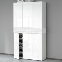 Grande armoire à chaussures moderne 114x34x200 cm 6 portes 10 étagères Dettey 