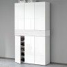 Grande armoire à chaussures moderne 114x34x200 cm 6 portes 10 étagères Dettey 