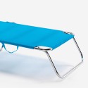 4 transats de plage bain de soleil de jardin pliant en aluminium Cancun 
