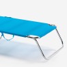 4 transats de plage bain de soleil de jardin pliant en aluminium Cancun 