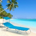 4 transats de plage bain de soleil de jardin pliant en aluminium Cancun Réductions
