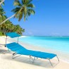 4 transats de plage bain de soleil de jardin pliant en aluminium Cancun Réductions