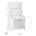 Bureau gain de place 70x35cm plateau pliant escamotable armoire Layla Caractéristiques
