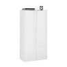 Bibliothèque moderne pour bureau ou salon, 2 portes, blanc brillant, 70x35x140, Birse Promotion