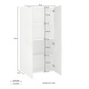 Bibliothèque moderne pour bureau ou salon, 2 portes, blanc brillant, 70x35x140, Birse Choix