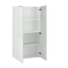 Bibliothèque moderne pour bureau ou salon, 2 portes, blanc brillant, 70x35x140, Birse Remises