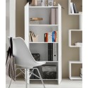 Bibliothèque moderne pour bureau ou salon, 2 portes, blanc brillant, 70x35x140, Birse Réductions