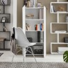 Bibliothèque moderne pour bureau ou salon, 2 portes, blanc brillant, 70x35x140, Birse Vente