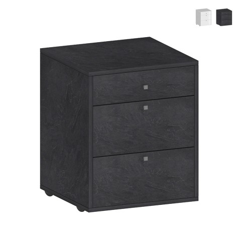 Chiffonnier bas à roulettes 3 tiroirs 47x45x61 bureau Paul Promotion