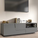 Meuble TV salon design moderne 2 portes 1 tiroir 150x44x46cm Trevis Remises