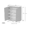 Buffet moderne 2 portes meuble d'entrée polyvalent 120x44,6x126cm Seeley 