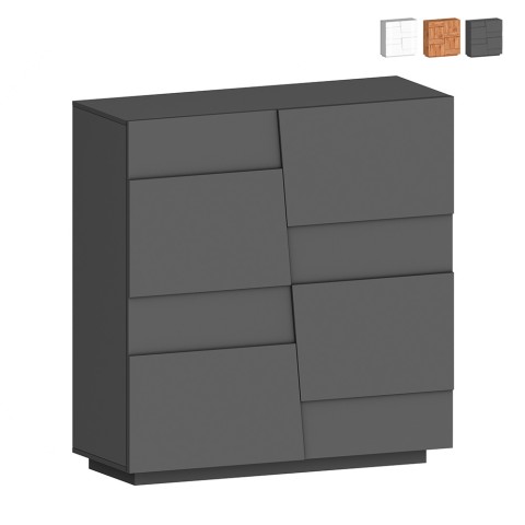 Buffet moderne 2 portes meuble d'entrée polyvalent 120x44,6x126cm Seeley Promotion