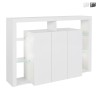 Buffet 3 portes bibliothèque moderne étagères en verre 150x40x100cm Allen Promotion