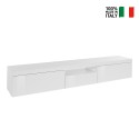 Meuble TV moderne Novi, 2 portes, 1 abattant, 220x40x35cm, design élégant pour salon Catalogue