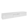 Meuble TV moderne Novi, 2 portes, 1 abattant, 220x40x35cm, design élégant pour salon Modèle