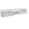 Meuble TV moderne Novi, 2 portes, 1 abattant, 220x40x35cm, design élégant pour salon Dimensions