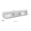 Meuble TV moderne Novi, 2 portes, 1 abattant, 220x40x35cm, design élégant pour salon 