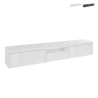 Meuble TV moderne Novi, 2 portes, 1 abattant, 220x40x35cm, design élégant pour salon Vente