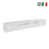 Meuble TV bas avec 2 portes et 1 abattant 240x40x35cm Idris Réductions
