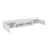 Meuble TV bas avec 2 portes et 1 abattant 240x40x35cm Idris Dimensions